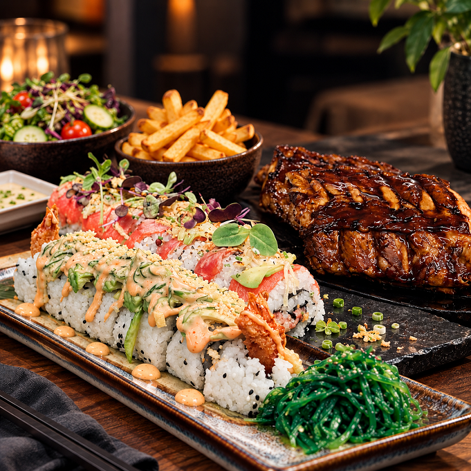 SUSHI & RIBS BOX VOOR 2 PERSONEN